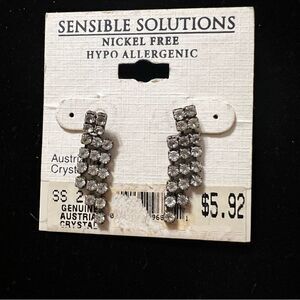 Vintage Earrings Austrian Crystal Huggies